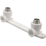 Комбинированный уголок VRT 20х1/2 нар., с креплением, двойной, белый EVER plast 538273 (артикул 16531476) – фото 1