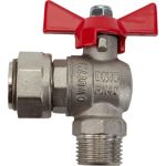 Шаровой кран VALTEC BASE угловой с накидной гайкой 1/2х3/4 нар.-вн. VT.267.N.0405 (артикул 16007806) – фото 1
