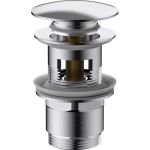 Донный клапан VINCEA клик-клак G1 1/4, с переливом, хром DPU-1B01CH (артикул 26153705) – фото 1