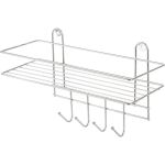 Настенная полка Рыжий кот Lecco Plus 33*12,5*21 см 4 крючка хром 310865 (артикул 18073297) – фото 1
