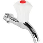 Водоразборный кран FRESSO короткий излив, ручка пластик, 1/2"", цинк 554-088 (артикул 19512780) – фото 1