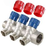 Коллектор с регулирующими вентилями 1х3 вых. Евроконус 3/4 Valtec VTc.560.NE.060503 (артикул 15637322) – фото 1