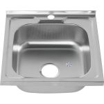 Мойка MELANA 5050 0,6/160 ДЕКОР накладная квадратная с сифоном 143D t 15 (артикул 21620602) – фото 1