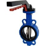 Поворотный затвор DYARM -ZP-125-16-G-G-E-HT (синий), DN125, PN16, межфланцевый/корпус GGG40/диск GGG40/уплотнение EPDM HT, с ручкой 4687203187330 (артикул 26181683) – фото 1