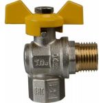 Шаровой кран Terma газовый, угловой, 1/2"", в/н, бабочка 26057 (артикул 20001034) – фото 1