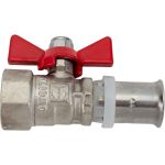 Шаровый кран с пресс-соединением VALTEC рукоятка бабочка, 16х1/2 вн. VT.242.N.1604 (артикул 16006973) – фото 1