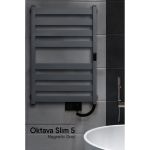 Полотенцесушитель INDIGO Oktava Slim 5 electro 80/50 таймер, скрытый монтаж, универсальное подключение R/L LСLOKS5E80-50MGRt (артикул 21191752) – фото 1