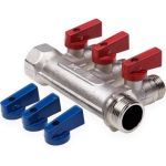 Резьбовой коллектор с кранами AQUALINK вн-нар 3/4, 1/2х4 2426 (артикул 17359758) – фото 1