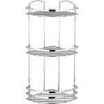 Полка в ванную TEKNO-TEL угловая, 3 яруса, 24x24x62 нерж.сталь глянцевый LM009SSS (артикул 16397986) – фото 1