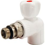 Кран для радиатора Rvc ППРС угловой 25x1/2 наружная резьба light 16022 (артикул 27985964) – фото 1