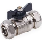 Шаровой кран для МП труб AQUALINK 16x16 B бабочка 872 (артикул 17359518) – фото 1