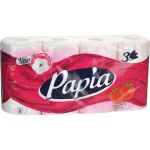 Туалетная бумага PAPIA Клубничная Мечта 3 слоя, 8 рулона 1015031433 (артикул 16097550) – фото 1