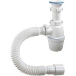 Бутылочный сифон ORIO 1 1/2x40 с пластиковой решеткой D-70мм, с гибкой трубой 40-40/50 А-7001 (артикул 24681825) – фото 1