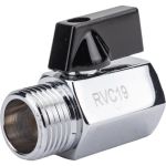 Прямой кран для бытовой техники Rvc (15) 1/2 г х 1/2 ш, мини (ручка черная) 13549 (артикул 27980978) – фото 1