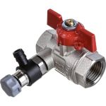 Шаровой кран Uni-Fitt ВВ 1/2"", с дренажным вентилем, заглушка 1/4"", бабочка 115T2000 (артикул 16848301) – фото 1