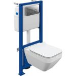 Комплект Cersanit crea square co dpl eo slim инсталляция link pro кнопка twins пластик хром глянцевый 64443 (артикул 27362178) – фото 1