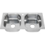 Мойка MELANA 8747S 0,6/180 2-я чаша, врезная, прямоугольная с сифоном 199 t 8 (артикул 21620686) – фото 1