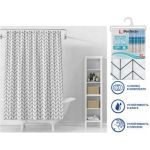 Штора для ванной комнаты PERFECTO LINEA Secret 180x180, с кольцами, векторная графика 36-118107 (артикул 25326885) – фото 1