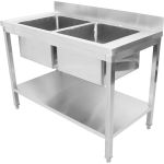 Моечная ванна Viatto с бортом, нержавеющая сталь std245a 1200x600x850 мм 167492 (артикул 26136005) – фото 1