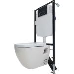 Комплект Creavit tetra dpl lift, унитаз, инсталляция, кнопка хром глянец 3265301 (артикул 27857012) – фото 1