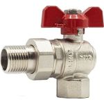 Шаровой кран Rvc (15) 1/2 гш американка, угловая, бабочка 02630 (артикул 27981566) – фото 1