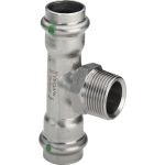 Тройник Viega Sanpress Inox с SC-Contur, 22x3/4""x22 мм, нержав.сталь 445980 (артикул 16338473) – фото 1