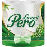 Туалетная бумага GrandPero зеленый чай, 3 слоя, 4рул, белый с прокрасом 1909 (артикул 30094748) – фото 1
