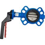Поворотный затвор DYARM -ZP-080-16-G-G-E-HT (синий), DN080, PN16, межфланцевый/корпус GGG40/диск GGG40/уплотнение EPDM HT, с ручкой 4687203187149 (артикул 26181107) – фото 1