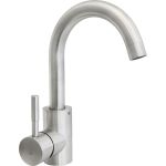 Смеситель для кухни SANTREK AQUA-940 ""INOX"" d-35 нержавеющая сталь, низкий излив 288280 (артикул 26671334) – фото 1