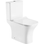 Напольный безободковый унитаз с бачком и сиденьем микролифт Azario FRETTA SQUARE 650x340x770 мм AZ-1215 + AZ-1216 00080074 (артикул 23708073) – фото 1