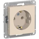 Розетка Schneider Electric ATLASDESIGN с заземлением, 16А, БЕЖЕВЫЙ ATN000243 (артикул 16314365) – фото 1