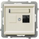 Компьютерная розетка Ospel Sonata 1-я, категория 5e, RJ-45, без рамки, бежевый GPK-1R/K/m/27 (артикул 16257662) – фото 1