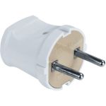 Вилка Navigator NCA-PL01-6A-X-WH прямая, без заземления, белая 61358 (артикул 16288910) – фото 1