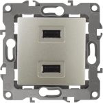 Зарядное устройство USB ЭРА 12-4110-04 230В/5В-2100мА, IP20, шампань Б0027494 (артикул 15840987) – фото 1