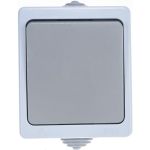 Проходной выключатель, 1 клавиша UNIVersal Аллегро IP54, серый 1276 (артикул 15734343) – фото 1