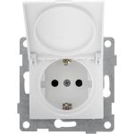 Розетка GUSI ELECTRIC Bravo 1-ой с/з с з/ш и крышкой, СУ, 16А, 250В, белый С10Р91-001 (артикул 16032657) – фото 1