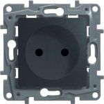 Механизм розетки Legrand 1-м СП Etika 2К+З защитные шторки, антрацит Leg 672622 437654 (артикул 15788722) – фото 1