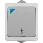 Проходной выключатель с подсветкой, 1 клавиша UNIVersal Аллегро IP54, серый 1277 (артикул 15734342) – фото 1