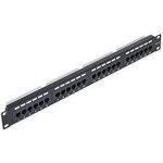Панель NETLAN 19", 1U, 24 порта, категория 5e, RJ45/8P8C, неэкранированный, черная EC-URP-24-UD2 (артикул 16198235) – фото 1