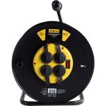 Силовой удлинитель на катушке Inforce 4 гнезда, с/з ПВС 3х1,5 16A 30м IP44 09-15-05 (артикул 16232620) – фото 1