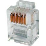Коннектор телефонный TWT RJ-12 6P6C для розетки, 100 шт. в упаковке PL12-6P6C/100 (артикул 16102165) – фото 1
