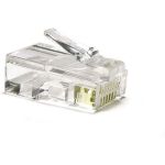 Разъем под витую пару Hyperline, PLUG-8P8C-U-C6-100, RJ-45, 8P8C, категория 6, 50 микродюймов, универсальный, для одножильного и многожильного кабеля, 100 шт, 49367 (артикул 15559902) – фото 1