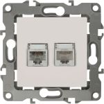 Комбинированная розетка ЭРА 12-3109-02 RJ45 RJ11, IP20, 12, слоновая кость Б0018249 (артикул 15981836) – фото 1