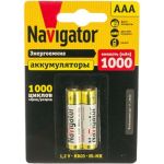 Аккумулятор Navigator NHR-1000-HR03-BP2, 1000mAh, AAA, NiMH 17104 (артикул 15237849) – фото 1