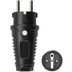 Ударопрочная вилка PCE каучук 16А 220V 2P+E IP54 корпус черный, маркер черный 0522-ss (артикул 16261553) – фото 1