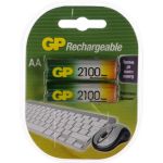 Перезаряжаемые аккумуляторы GP 210AAHC AA, емкость 2100 мАч - 2 шт. 210AAHC-2DECRC2 (артикул 16105523) – фото 1