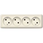 Розетка UNIVersal Олимп 4-ая б/з слоновая кость ivory 1168 (артикул 16175025) – фото 1