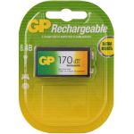 Перезаряжаемые аккумуляторы GP 17R8H 9V Крона, емкость 170 мАч - 1 шт. в блистере 17R8H-2CRU (артикул 16036167) – фото 1