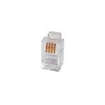 Телефонный разъем Hyperline PLUG-4P4C-P-C2-100 RJ-11, 4P4C, 3 микродюйма, для телефонной трубки, 100 штук 49381 (артикул 15559903) – фото 1