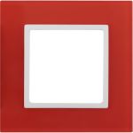 Рамка ЭРА 14-5101-23 на 1 пост, стекло, Elegance, красный+белый Б0034478 (артикул 15903911) – фото 1